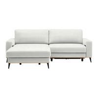 ECKSOFA Chenille Creme  - Creme/Schwarz, Konventionell, Holz/Textil (167/87/234cm) - MID.YOU