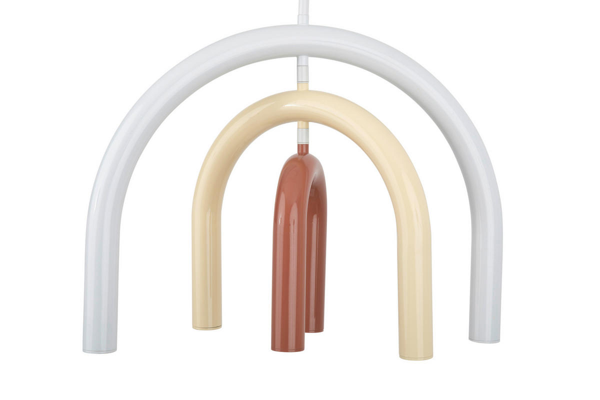 HÄNGELEUCHTE 45/35/120 cm   - Rot/Creme, Design, Metall (45/35/120cm) - Collet's Monde