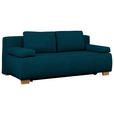 BOXSPRINGSOFA  in Webstoff Petrol Skandinavisch  - Petrol/Naturfarben, MODERN, Holz/Textil (205/93/108cm) - Venda