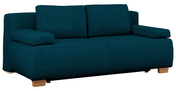 BOXSPRINGSOFA  in Webstoff Petrol Skandinavisch  - Petrol/Naturfarben, MODERN, Holz/Textil (205/93/108cm) - Venda