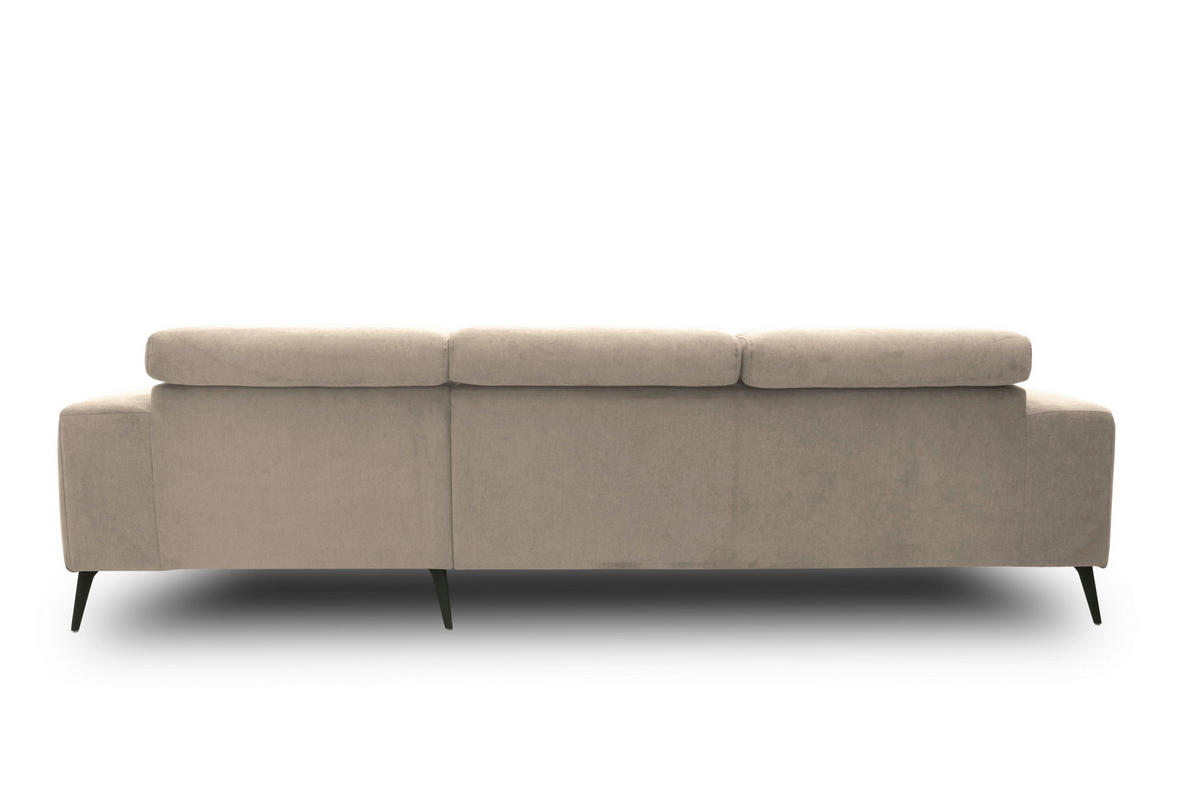 ECKSOFA TRENTO Taupe Mikrofaser  - Taupe/Dunkelgrau, MODERN, Textil/Metall (287/175cm) - MID.YOU