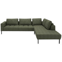 ECKSOFA  in Flachgewebe Grün  308/270 cm  - Schwarz/Grün, Design, Textil/Metall (308/270cm) - Pure Home Lifestyle