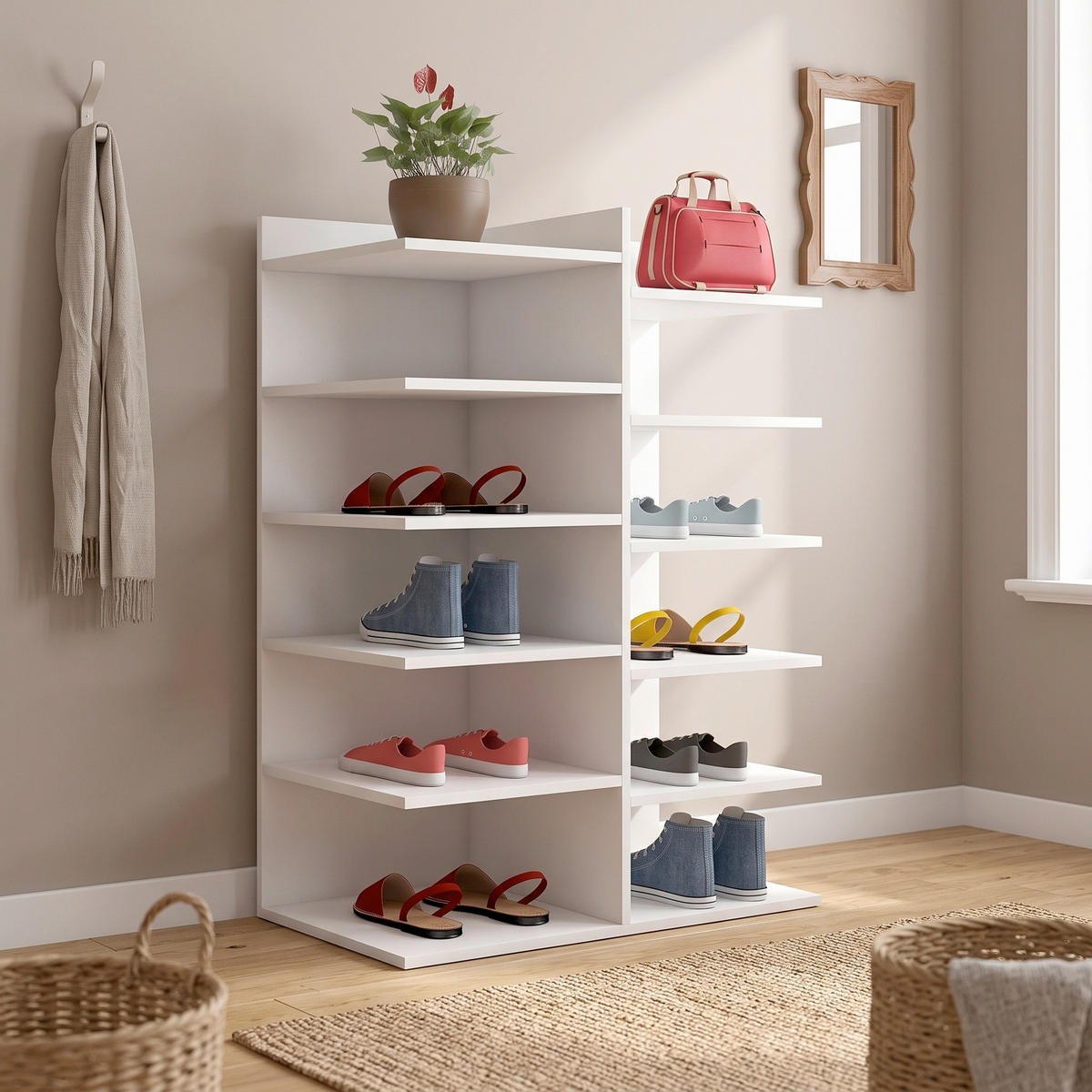 STALAK ZA OBUĆU  bijela  drvni materijal     - bijela, Basics, drvni materijal (60/80/30cm) - MID.YOU