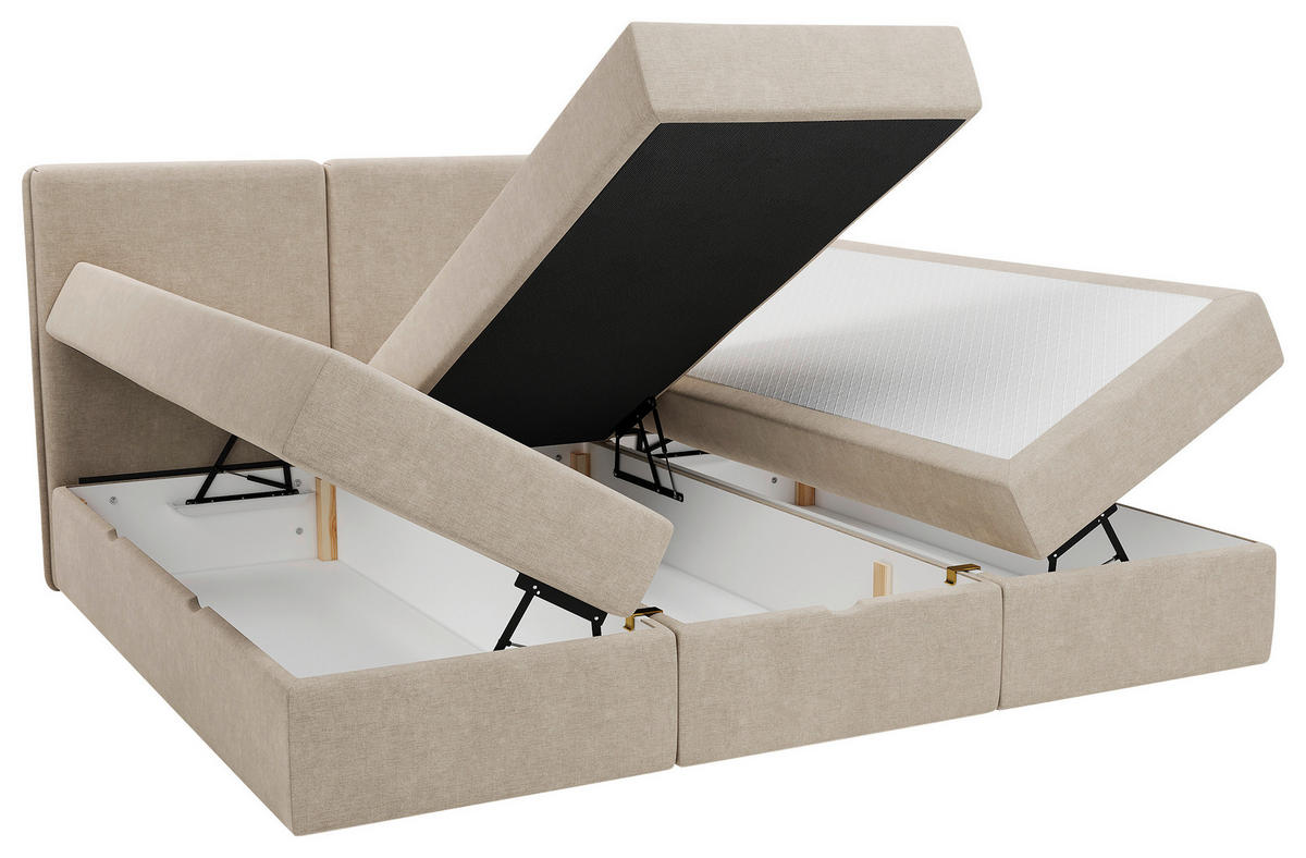 FAMILIENBETT - Beige/Schwarz, MODERN, Holz/Kunststoff (240/200cm) - MID.YOU