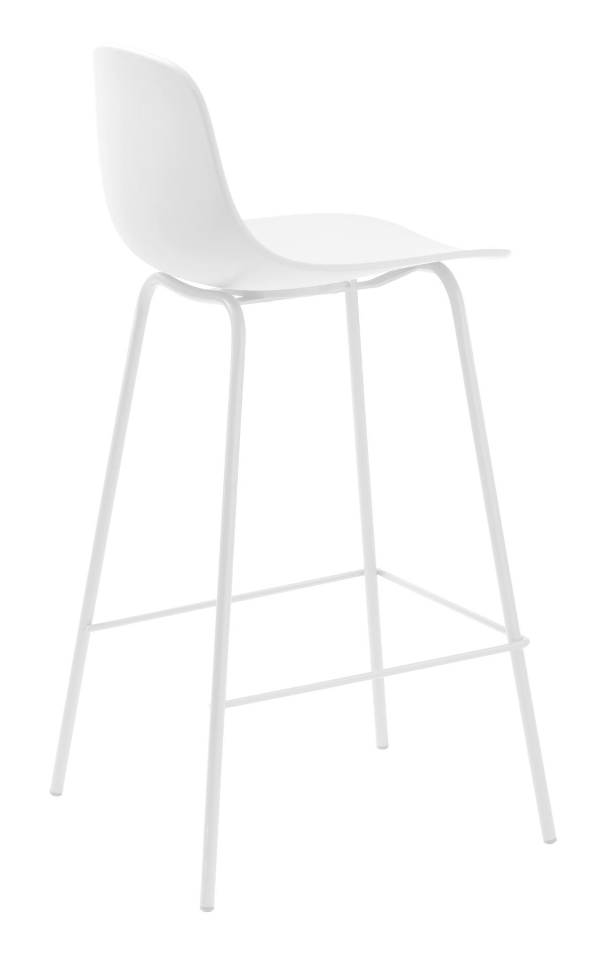 BARHOCKER Weiß abwischbar, Typenauswahl  - Weiß, Design, Kunststoff/Metall (41/93/48cm) - Boxxx