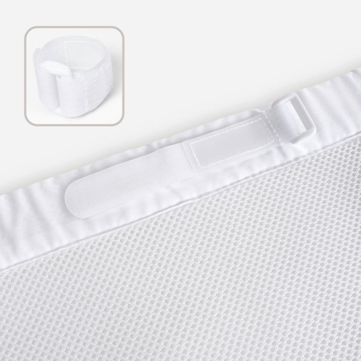 NESTCHEN babybay Nestchen 3D Mesh  - Weiß, Basics, Naturmaterialien (168/24/2cm) - Tobi