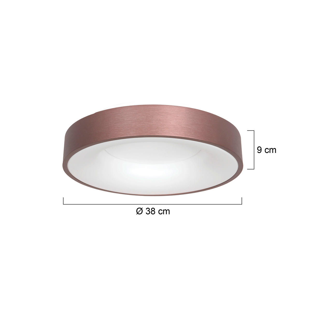 LED-DECKENLEUCHTE Ringlede 38/9 cm   - Bronzefarben, Basics, Kunststoff/Metall (38/9cm)