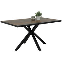 ESSTISCH rechteckig Schwarz, Dunkelbraun  - Dunkelbraun/Schwarz, MODERN, Holzwerkstoff/Metall (140/90/76cm) - MID.YOU