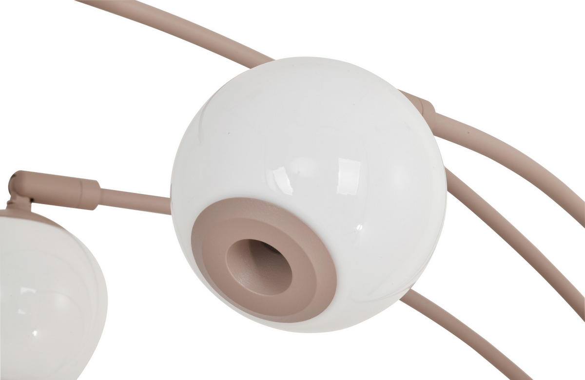 LED-STEHLEUCHTE Luberon 87,5/162,5/52 cm  - Sandfarben/Schwarzchrom, Design, Glas/Kunststoff (87,5/162,5/52cm)