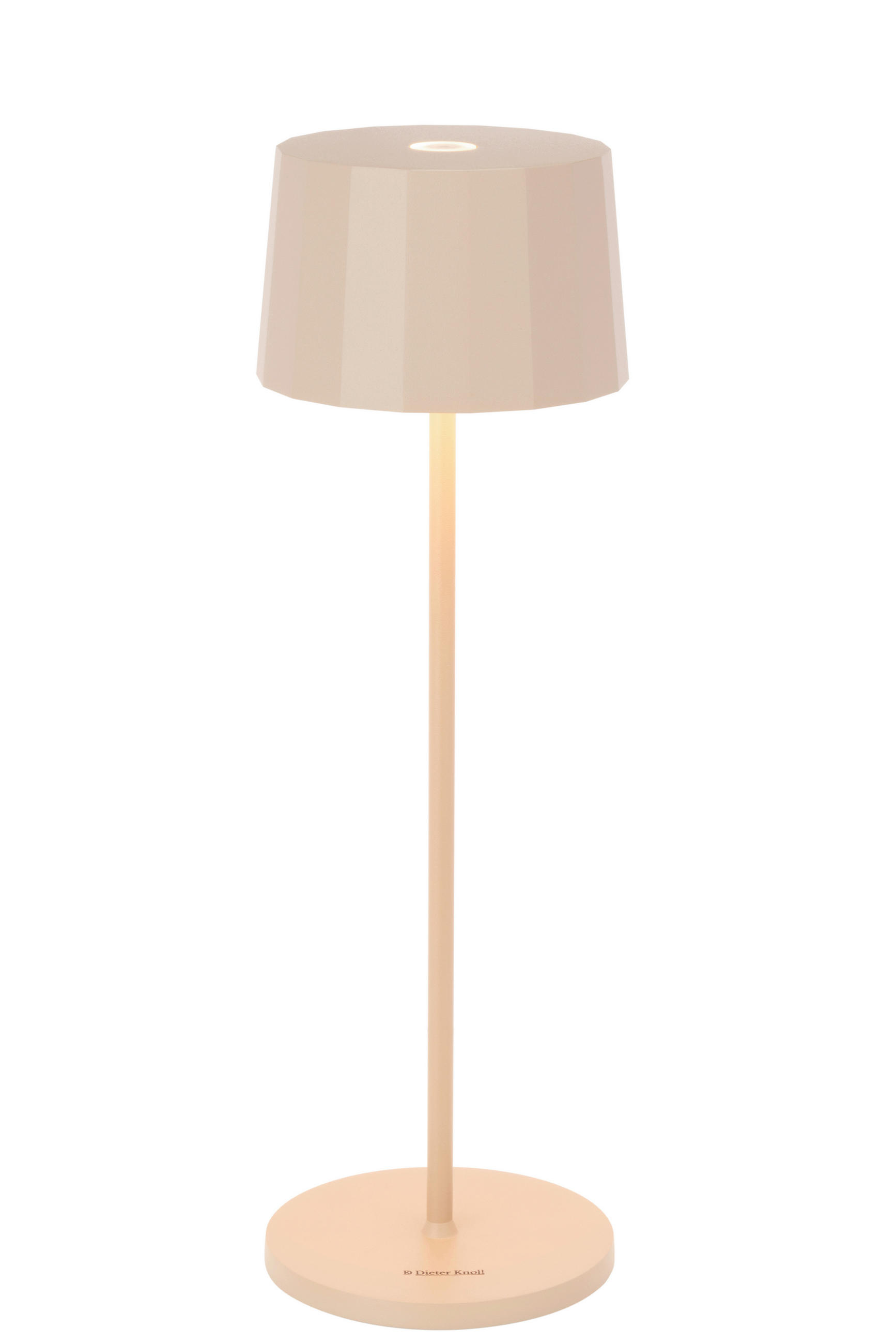 AKKU-TISCHLEUCHTE Pleat 11/35 cm   - Beige, Design, Kunststoff/Metall (11/35cm) - Dieter Knoll