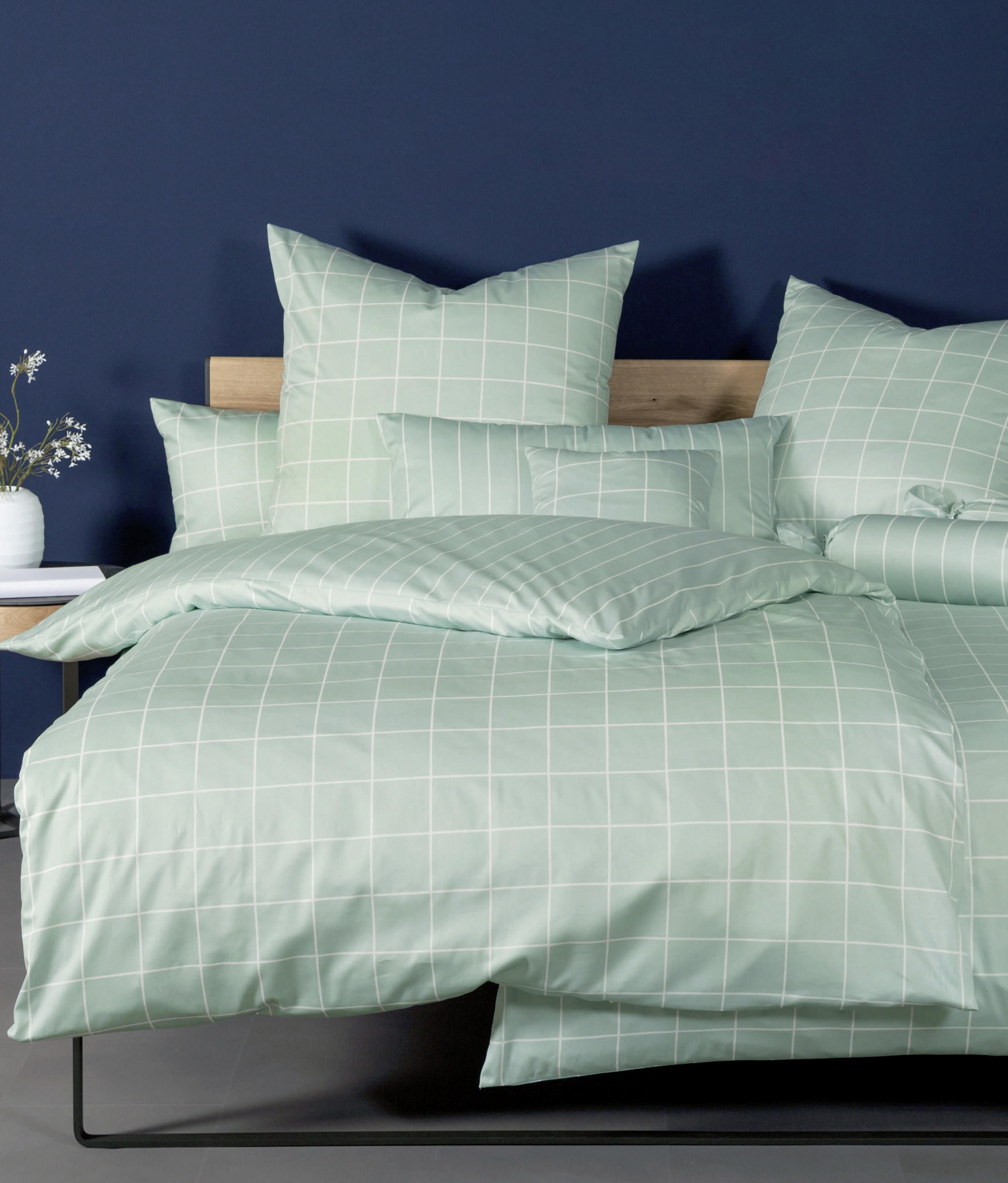 WENDEBETTWÄSCHE Giulietta Makosatin  - Jadegrün/Weiß, Basics, Textil (135/200cm) - Janine