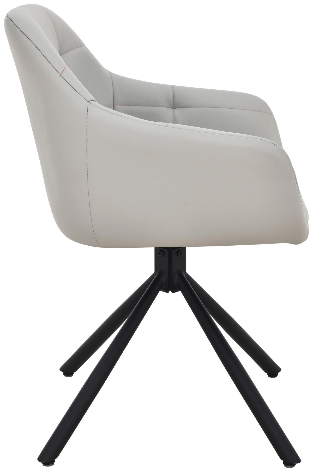 ARMLEHNSTUHL  in Eisen Echtleder pigmentiert  - Beige/Schwarz, Basics, Leder/Holz (56/82/59cm) - Livetastic