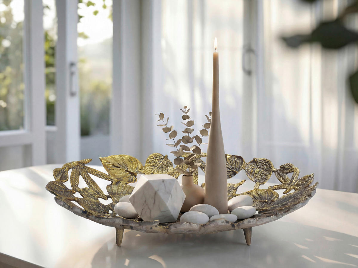 DEKOSCHALE - Goldfarben, Design, Metall (49/8/31cm) - Livetastic