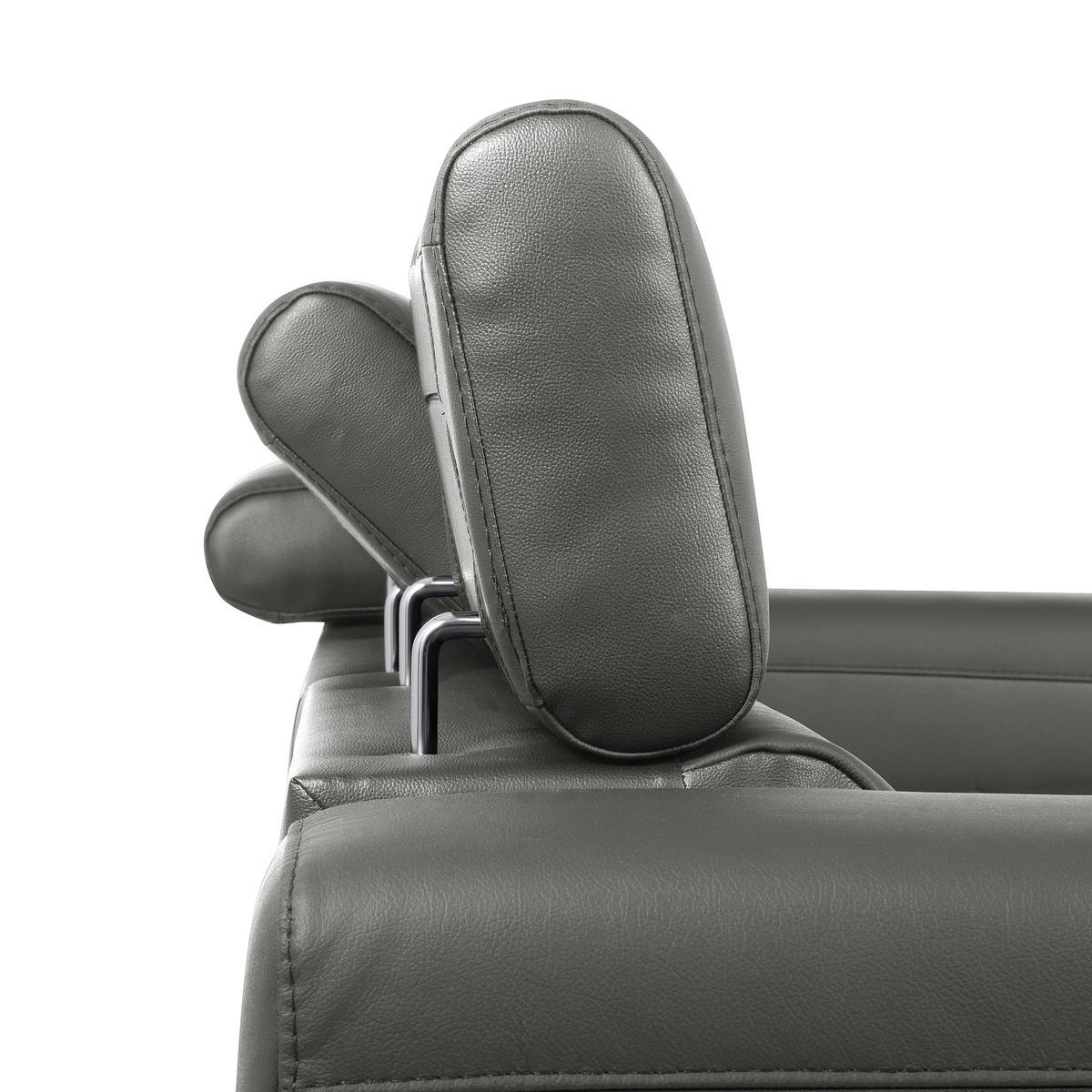 ECKSOFA  in Lederlook Echtleder Anthrazit  - Anthrazit/Schwarz, Design, Leder/Textil (173/247cm) - Livetastic