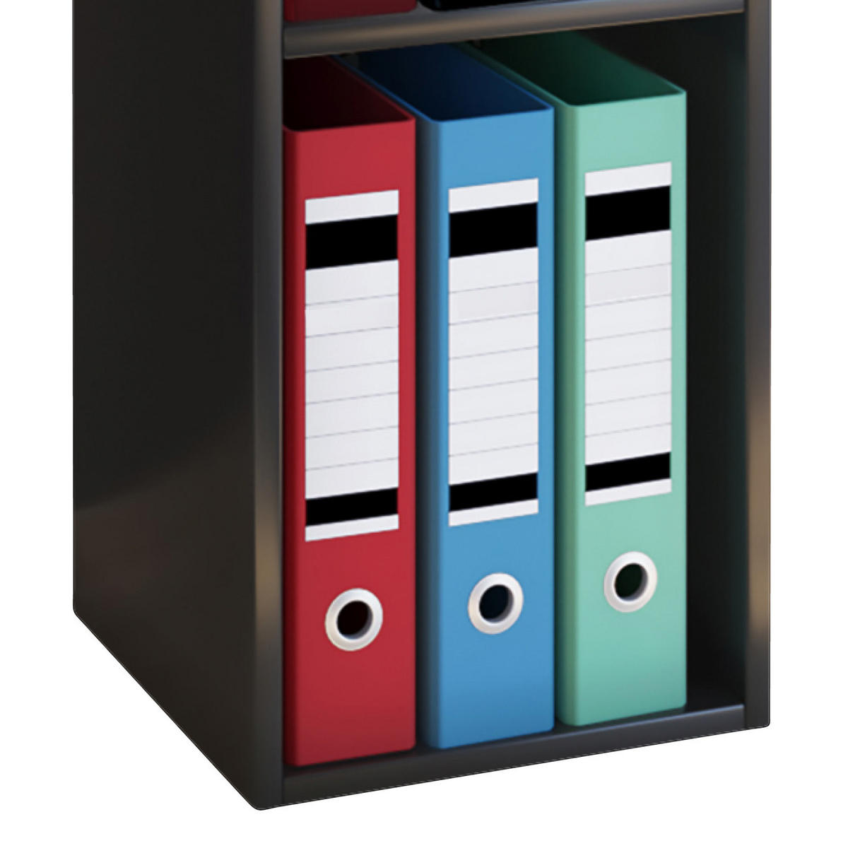 AKTENREGAL Schwarz  - Schwarz, Design, Holzwerkstoff (34/72/30cm) - MID.YOU