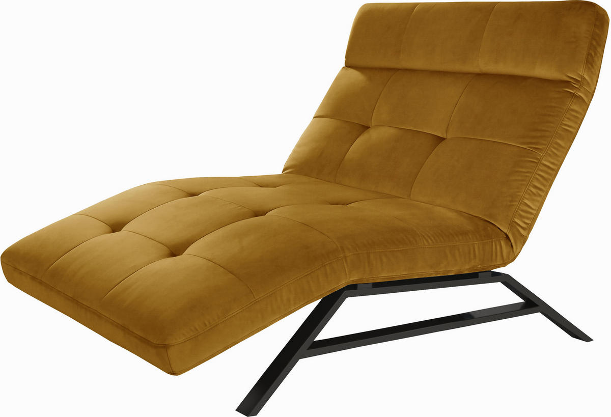 RELAXLIEGE in Mikrofaser Orange, Braun  - Schwarz/Orange, Design, Textil/Metall (120/54-113/158-198cm) - Pure Home Lifestyle