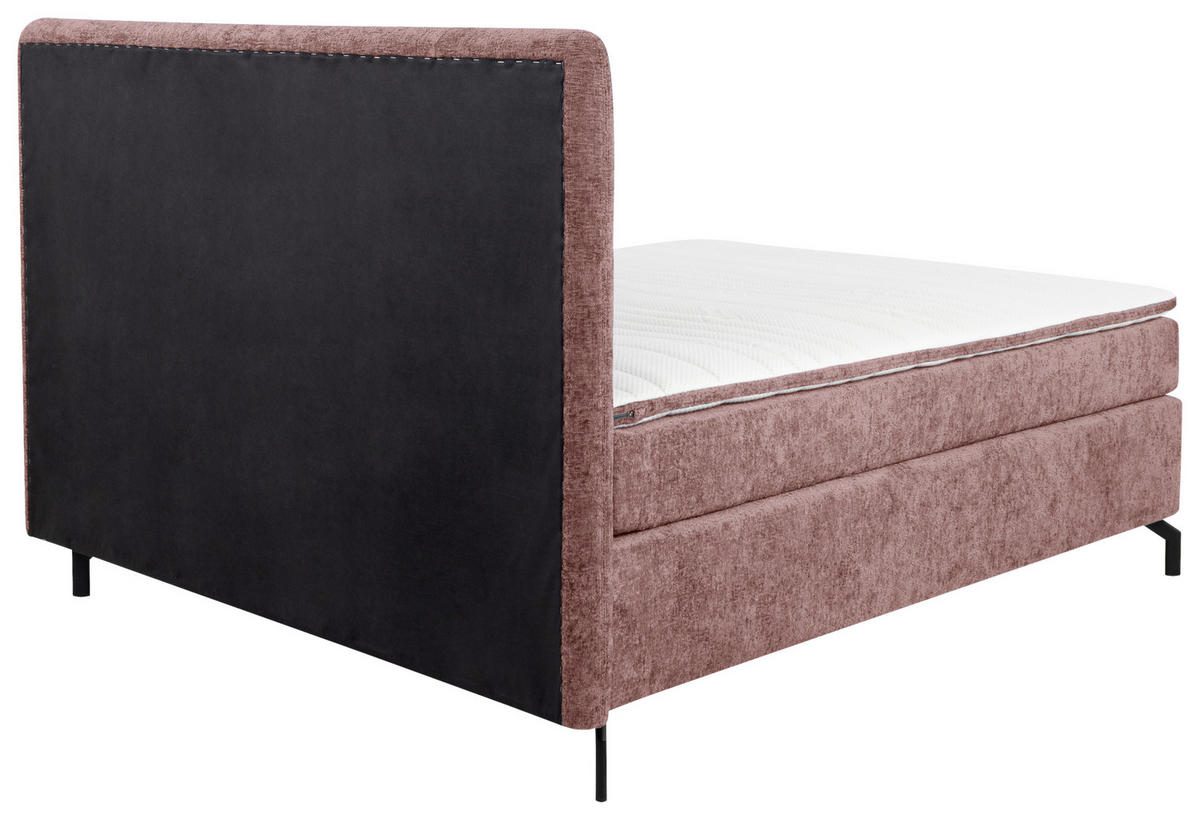 BOXSPRINGBETT 160/200 cm  in Weinrot  - Weinrot/Schwarz, Design, Textil/Metall (160/200cm) - Esposa