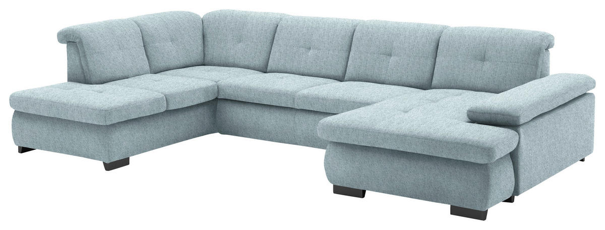 WOHNLANDSCHAFT in Webstoff Türkis  - Türkis/Schwarz, Design, Textil/Metall (210/337/174cm) - Beldomo Style