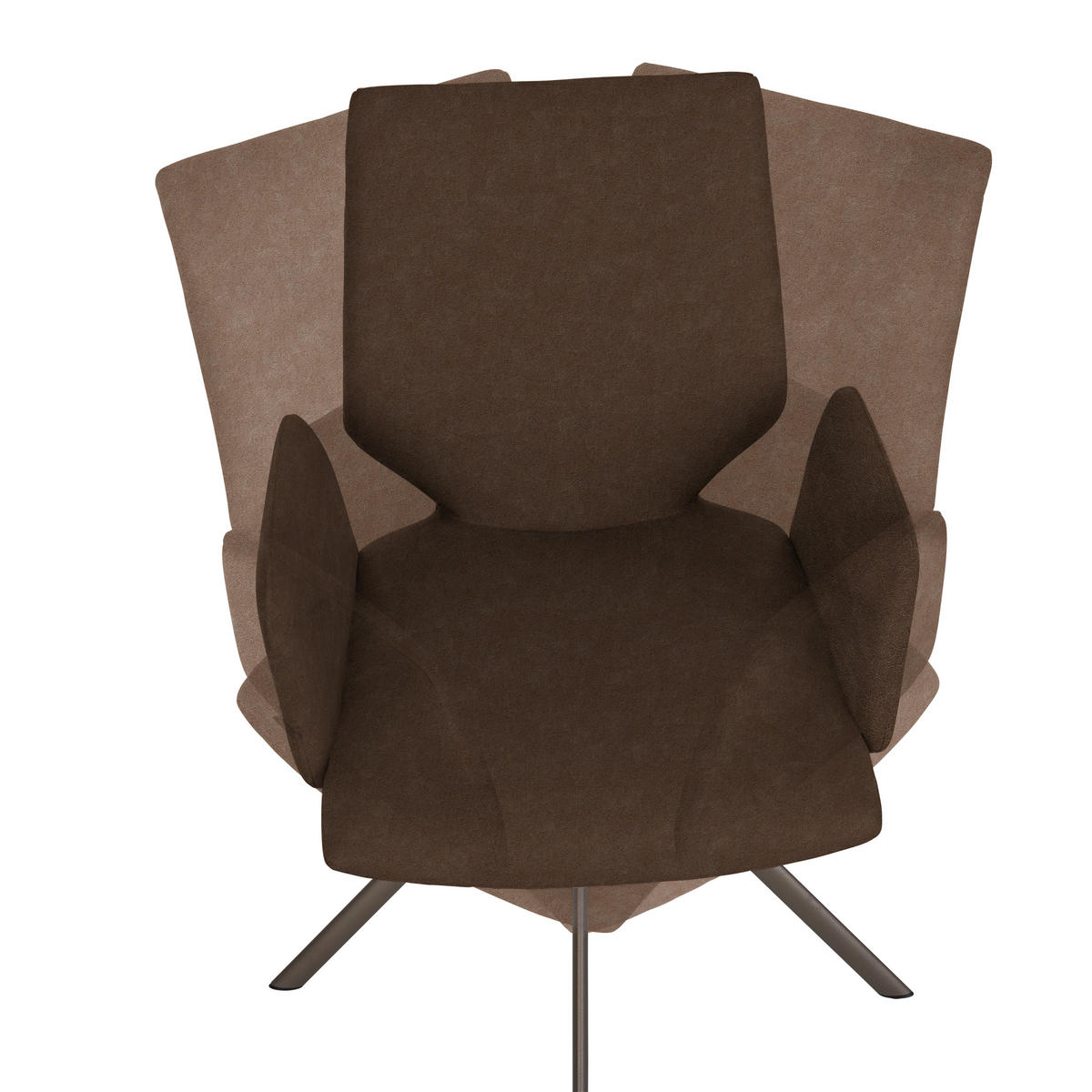 ARMLEHNSTUHL  Lederauswahl, Stoffauswahl, Typenauswahl, inklusive Armlehnen Mikrofaser  - Dunkelbraun/Braun, Design, Textil/Metall (57/92/63cm) - Venjakob