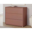 KOMMODE , 95/83/42 cm, 3 Schublade(n)  - Silberfarben/Terracotta, Trend, Holzwerkstoff/Kunststoff (95/83/42cm) - Carryhome