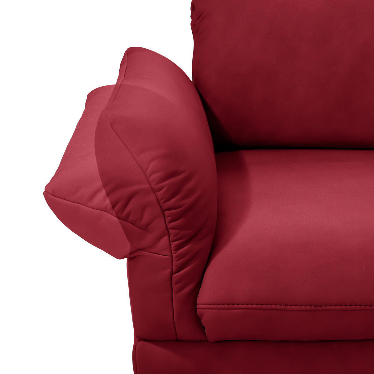 ECKSOFA in Echtleder Rot  308/173 cm  - Anthrazit/Rot, Design, Leder/Metall (308/173cm) - Joop!