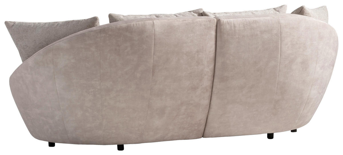 BIGSOFA MAUI Chenille Silberfarben, Beige  - Beige/Silberfarben, MODERN, Kunststoff/Textil (237/87/131cm) - Trendmanufaktur