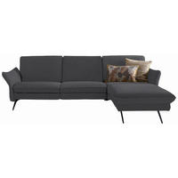 ECKSOFA in Mikrofaser Dunkelbraun  - Anthrazit/Dunkelbraun, Design, Textil/Metall (262/158cm) - Himolla Komfortklass