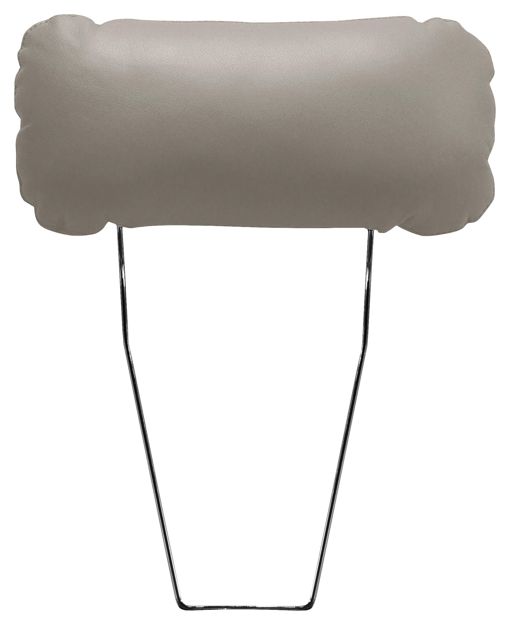 KOPFSTÜTZE in Lederlook Echtleder  - Platinfarben, Design, Leder/Textil (43/18/15cm) - Livetastic
