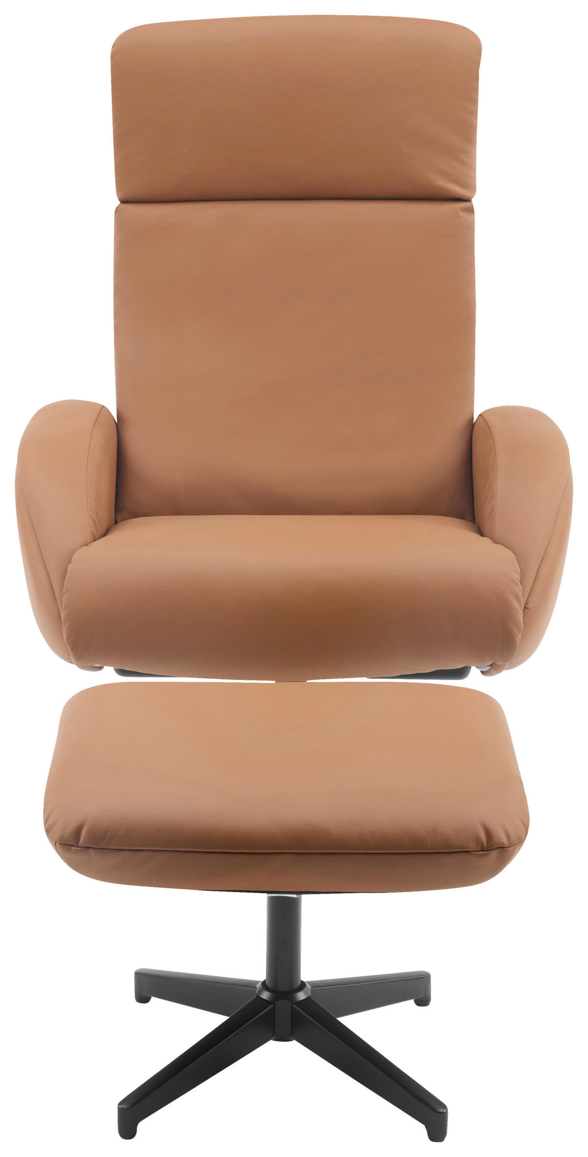 POČIVALNIK S PODNOŽNIKOM,  rjava tekstil, usnje - črna/rjava, Design, kovina/tekstil (77/107/75cm) - Livetastic