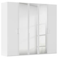 DREHTÜRENSCHRANK in Weiss  - Weiss, Design, Glas/Holzwerkstoff (251/223/60cm) - Novel
