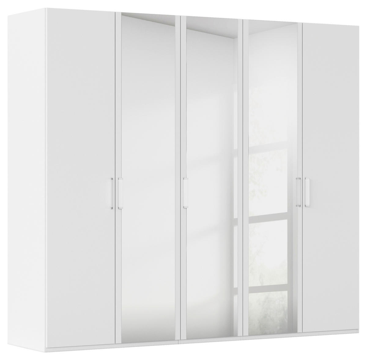 DREHTÜRENSCHRANK in Weiss  - Weiss, Design, Glas/Holzwerkstoff (251/223/60cm) - Novel