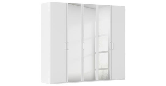 DREHTÜRENSCHRANK 251/223/60 cm,  in Weiß, 5-türig  - Weiß, Design, Glas/Holzwerkstoff (251/223/60cm) - Novel