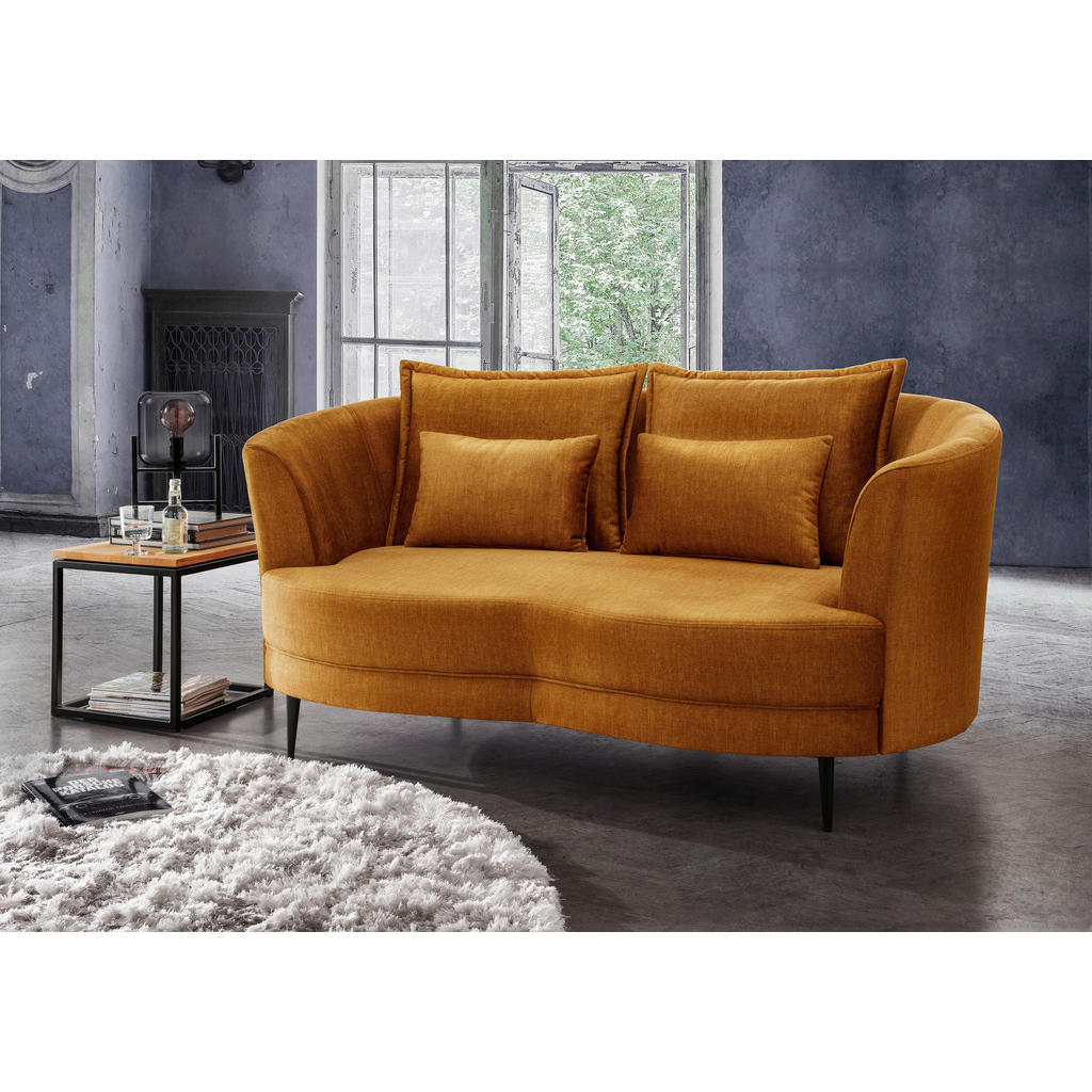 Thumbnail - Livetastic 2-Sitzer-Sofa, Gelb, Textil, Uni, Füllung: Schaumstoff, 179x85x101 cm, Made in EU, Typenauswahl, Hocker erhäl...