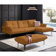 ECKSOFA in Echtleder Braun  - Schwarz/Braun, Design, Leder/Metall (319/182cm) - Valnatura