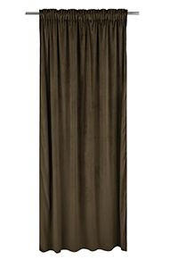 Gardin i sammet, 2-pack  - mörkbrun, Basics, textil (140/240cm)