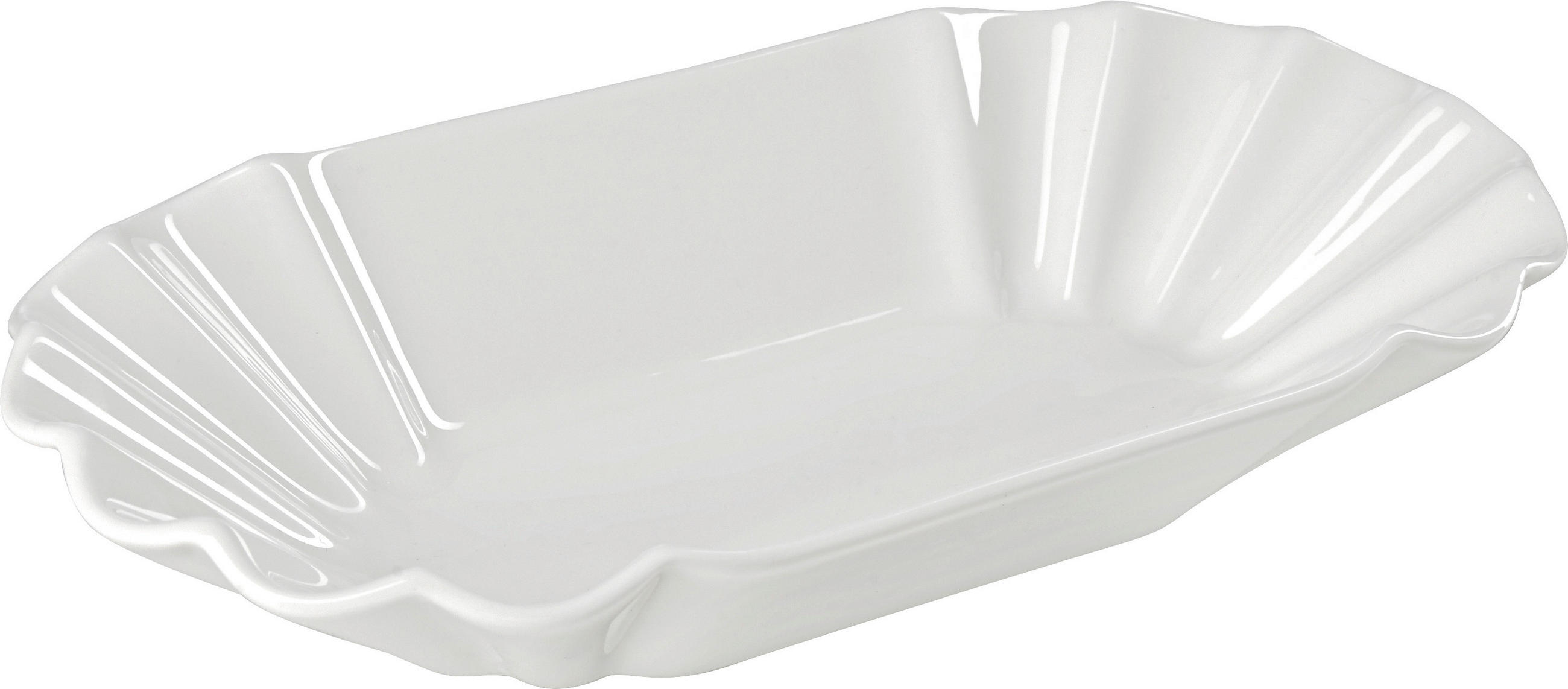 SNACKSCHALE  20,3/11/3,5 cm  - Weiss, Basics, Keramik (20,3/11/3,5cm) - Novel