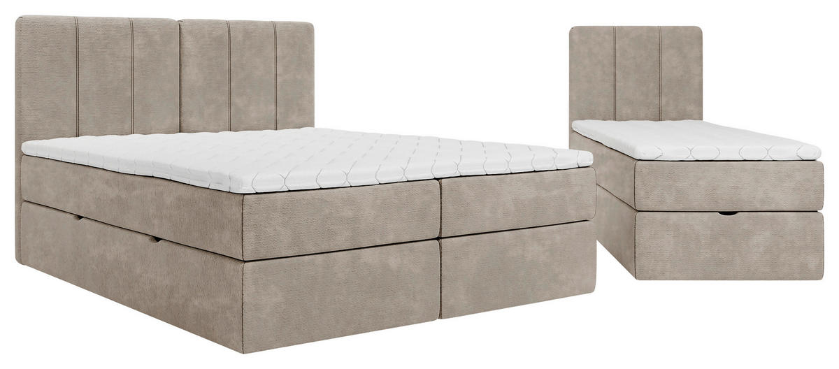 FAMILIENBETT - Graubraun/Schwarz, Design, Holzwerkstoff/Kunststoff (240/200cm) - Esposa