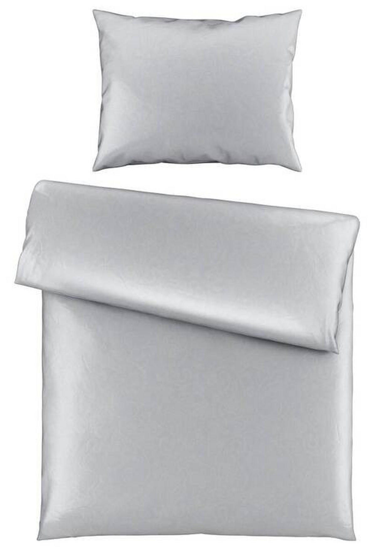 BETTWÄSCHESET Satin 160/210 cm  65 cm/100 cm  - Silberfarben, Textil (160/210cm) - Dieter Knoll
