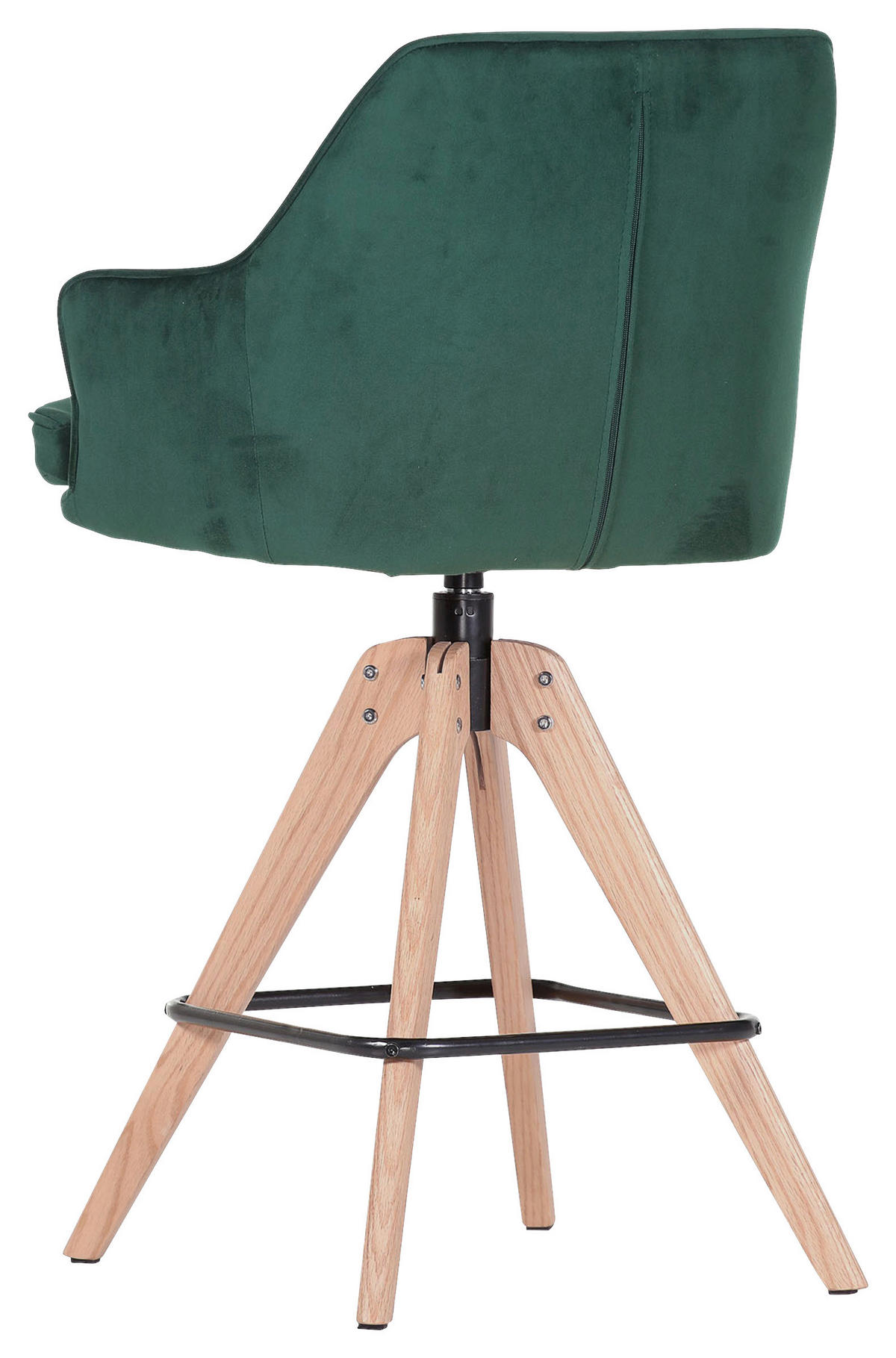 BARHOCKER in Textil Dunkelgrün  - Dunkelgrün/Eichefarben, MODERN, Holz/Textil (53/55/100cm) - Livetastic