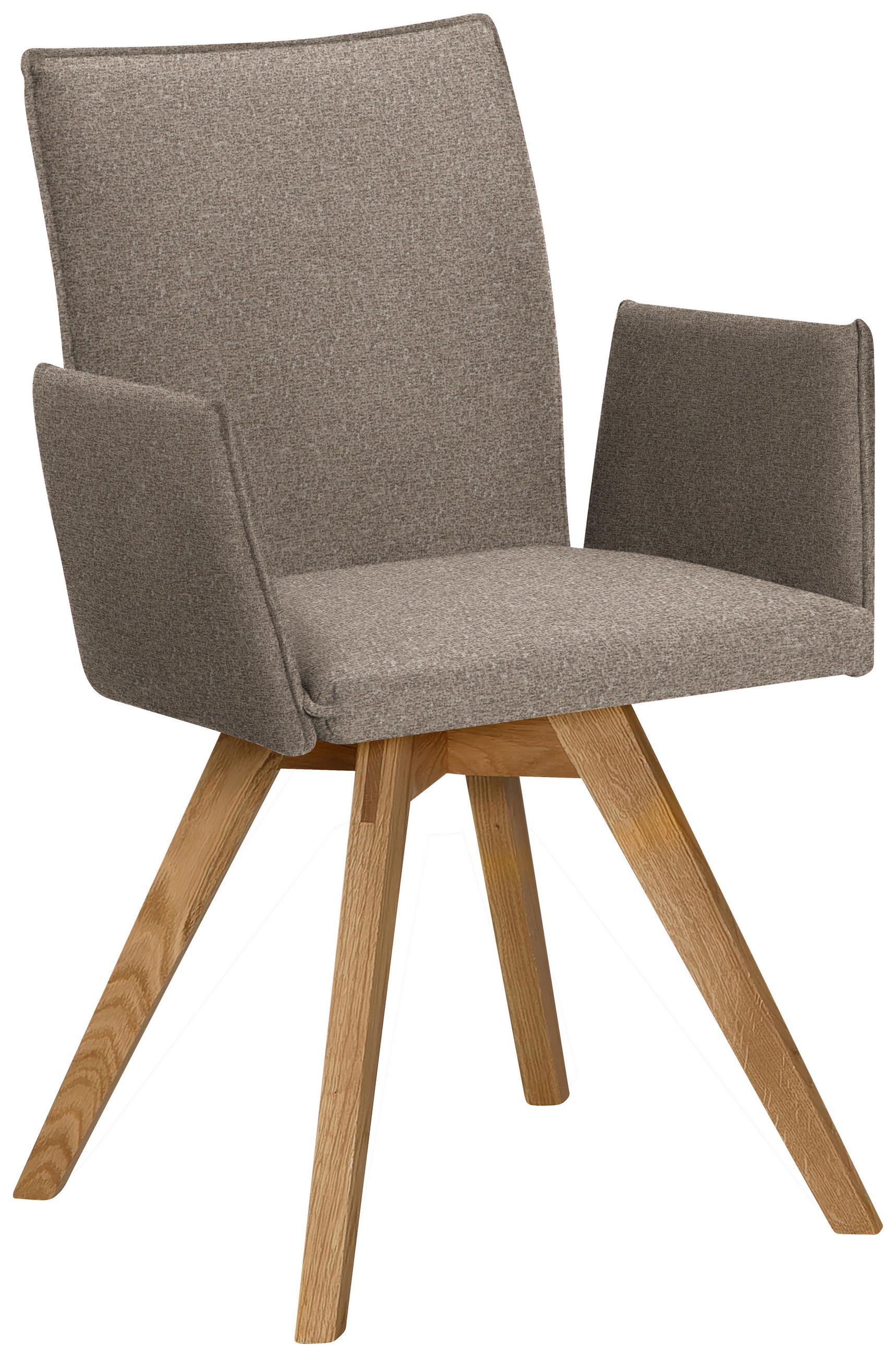 ARMLEHNSTUHL  in Samt  - Hellbraun/Eichefarben, KONVENTIONELL, Holz/Textil (60/91/61cm) - Moderano