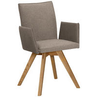 ARMLEHNSTUHL  in Samt  - Hellbraun/Eichefarben, Konventionell, Holz/Textil (60/91/61cm) - Moderano