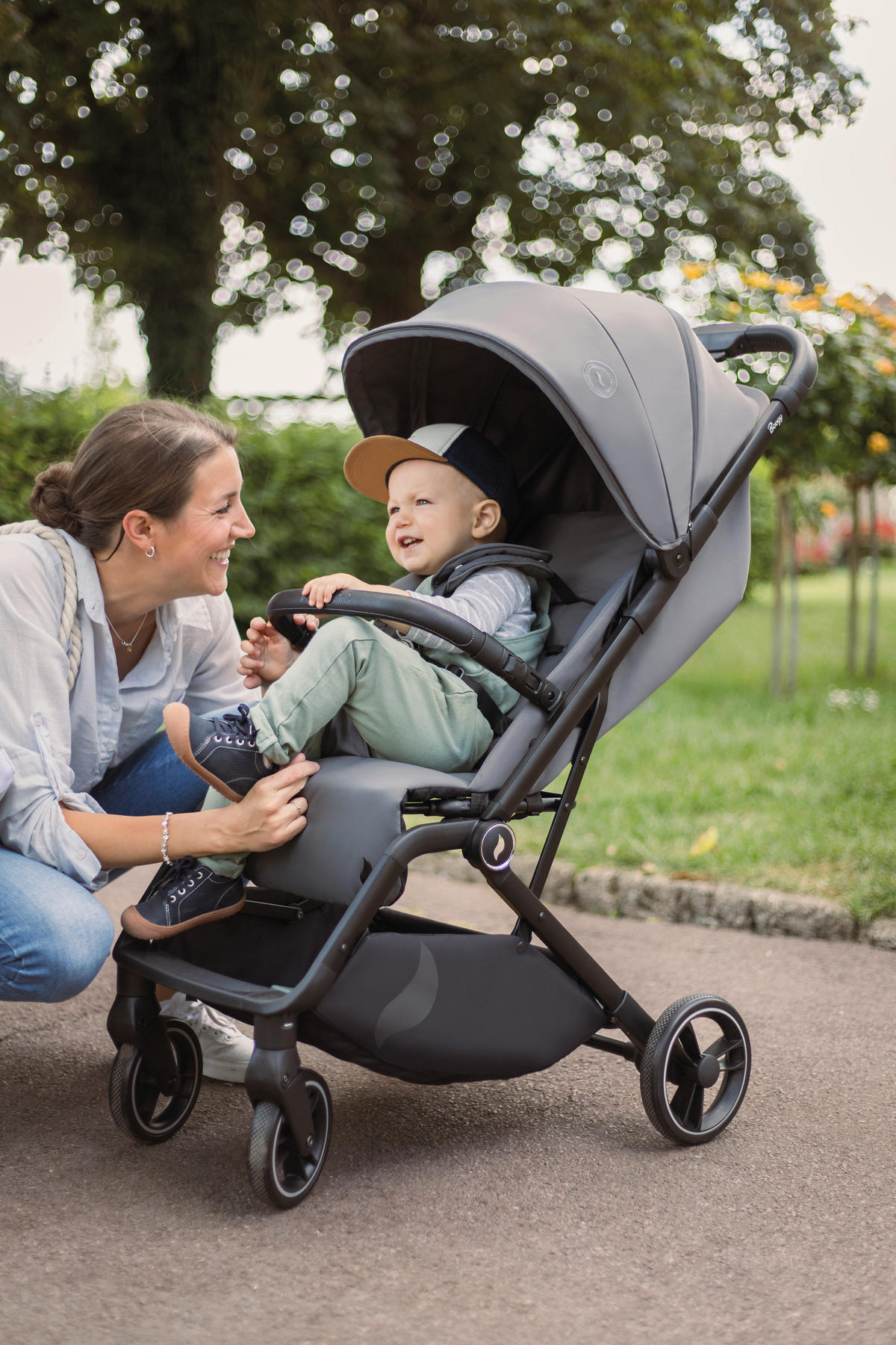 BUGGY Boogy 2 Stone  - Dunkelgrau/Schwarz, Basics, Textil/Metall (51/105/84,5cm) - Osann