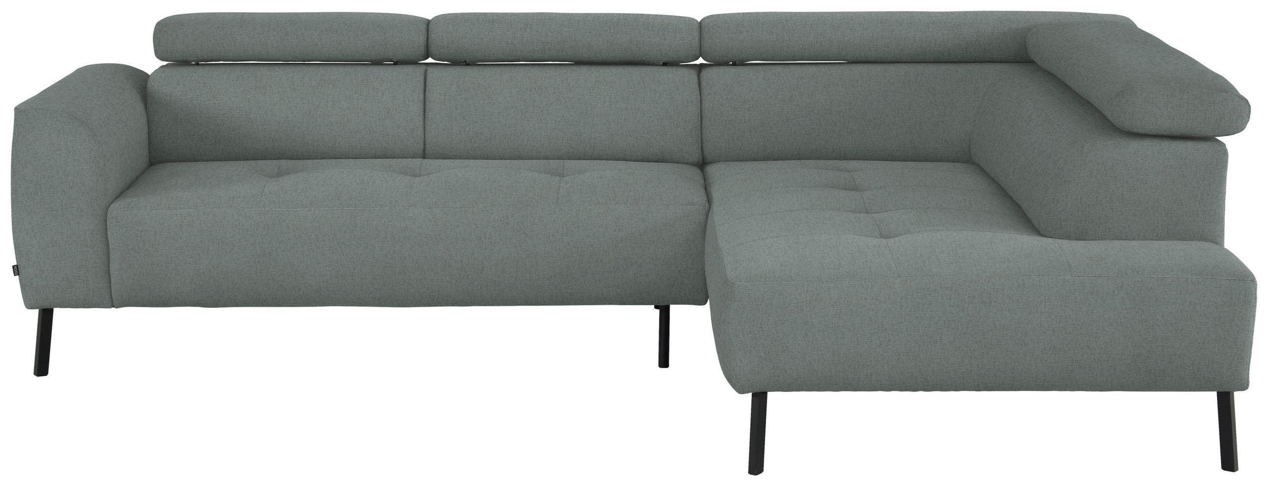 ECKSOFA  in Chenille Silberfarben  280/205 cm  - Silberfarben/Schwarz, Design, Textil/Metall (280/205cm) - Xora