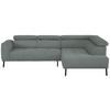 ECKSOFA in Chenille Silberfarben  280/205 cm  - Silberfarben/Schwarz, Design, Textil/Metall (280/205cm) - Xora