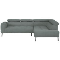 ECKSOFA  in Chenille Silberfarben  280/205 cm  - Silberfarben/Schwarz, Design, Textil/Metall (280/205cm) - Xora