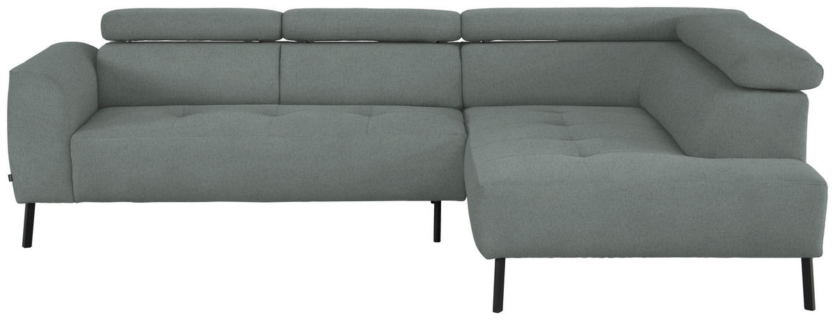 ECKSOFA  in Chenille Silberfarben  280/205 cm  - Silberfarben/Schwarz, Design, Textil/Metall (280/205cm) - Xora