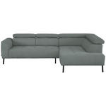 ECKSOFA in Chenille Silberfarben  280/205 cm  - Silberfarben/Schwarz, Design, Textil/Metall (280/205cm) - Xora