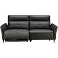 2-SITZER-SOFA  in Echtleder Schwarz   - Schwarz, Design, Leder/Metall (191/98/101cm) - Novel