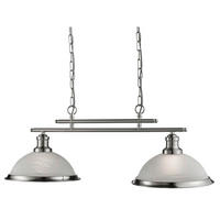 HÄNGLAMPA Bistro 76/82/28 cm  - vit/silver, Klassisk, metall/glas (76/82/28cm)