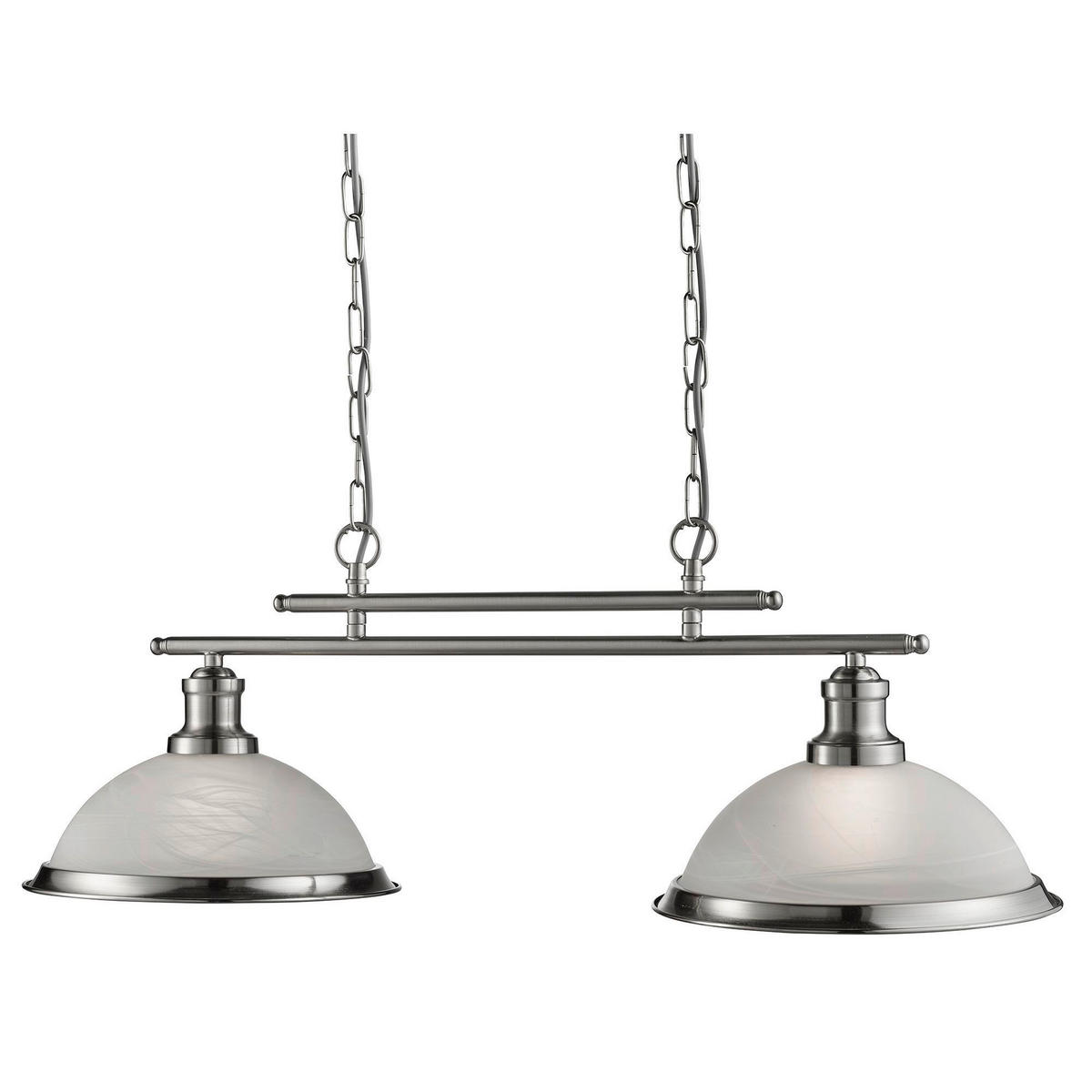 HÄNGLAMPA Bistro 76/82/28 cm  - vit/silver, Klassisk, metall/glas (76/82/28cm)